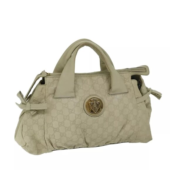 Gucci Handbags - GUCCI Guccissima GG Canvas Hand Bag Beige 197020 Auth hk1150